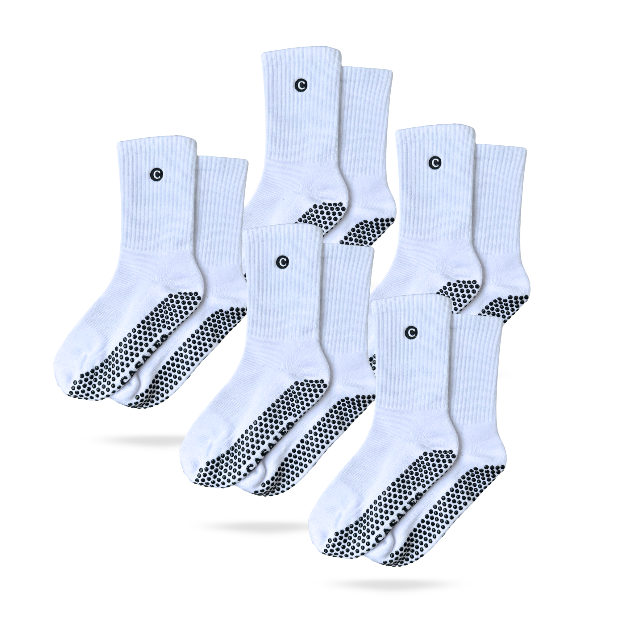 5er Bundle der CASALEO Grip Socken in Weiß
