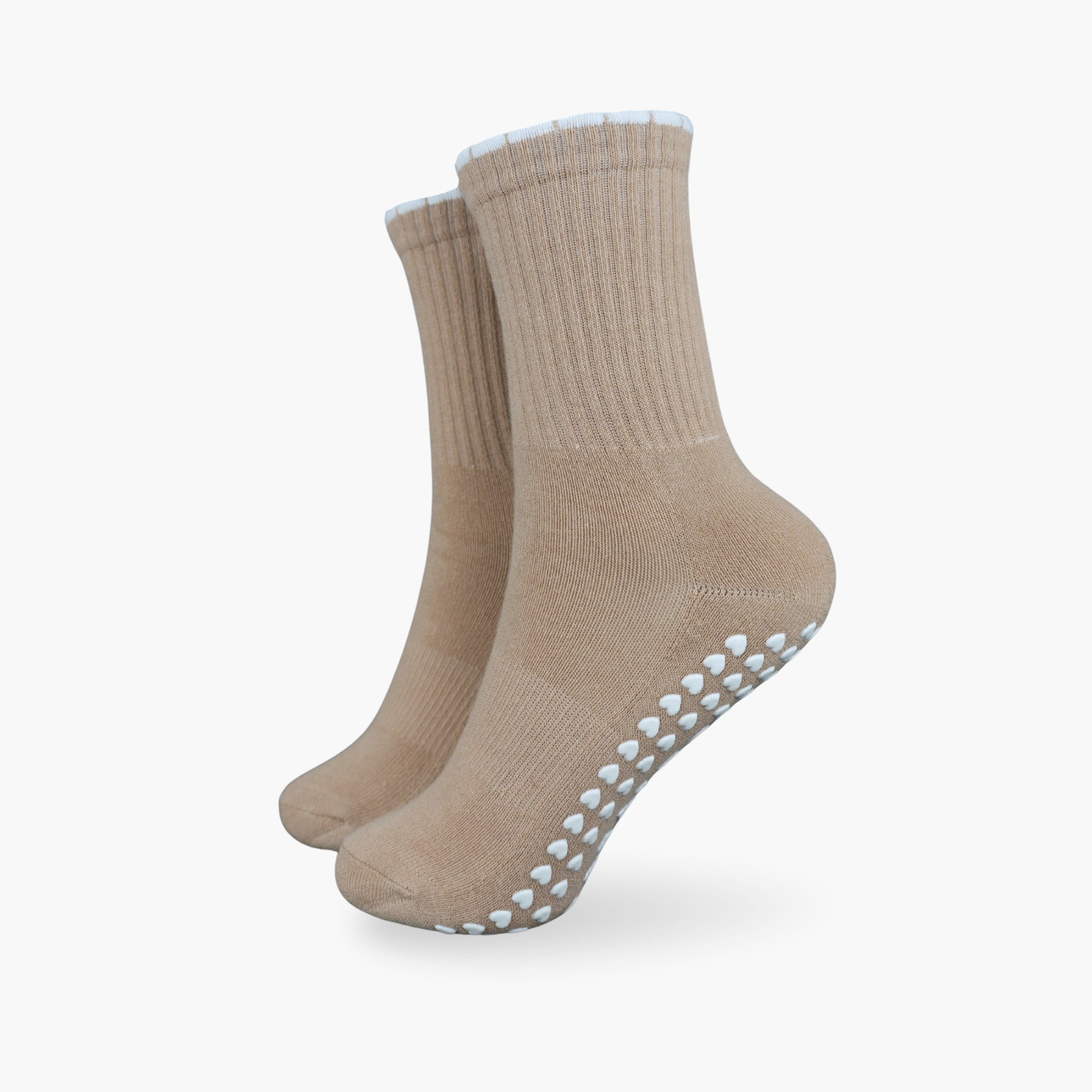 CASALEO Pilates Socken in Beige auf weißem Hintergrund