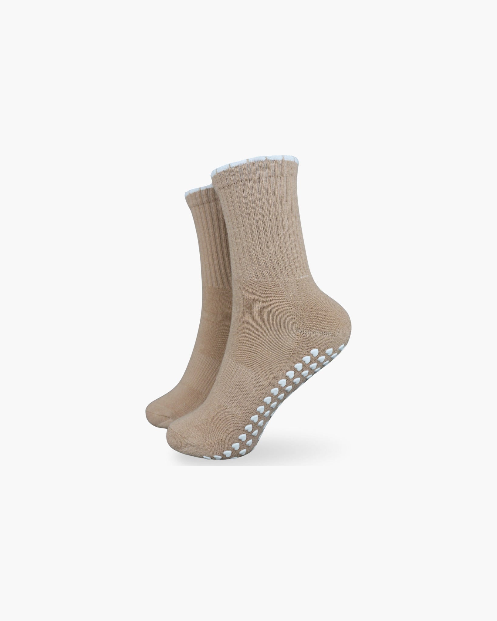 CASALEO Pilates Socken in Beige auf weißem Hintergrund