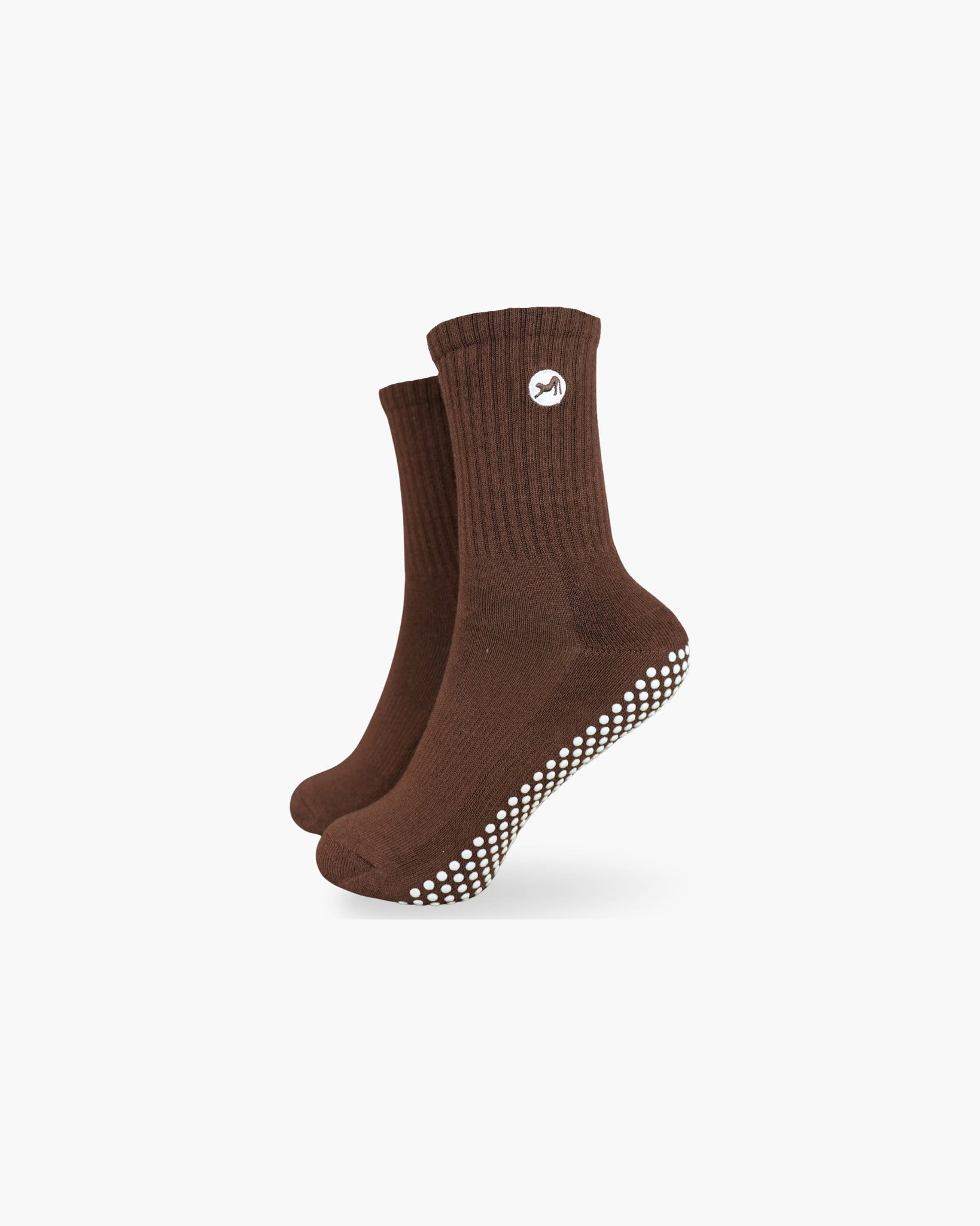 CASALEO Grip Socken in Espresso Braun, optimal für Pilates, Yoga und Barre