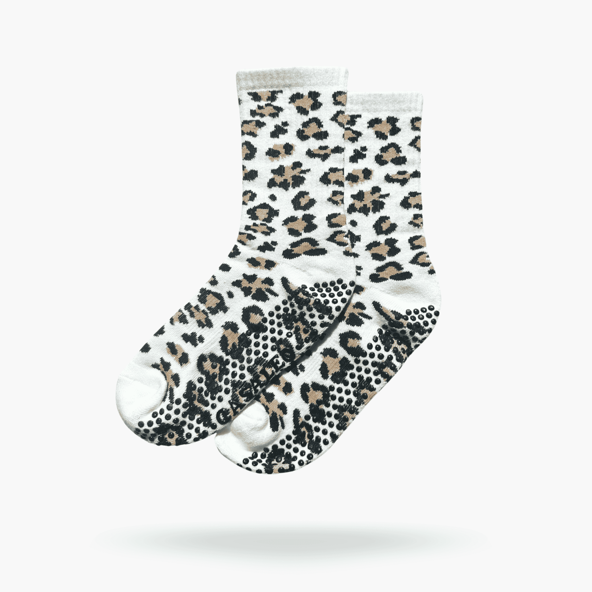 CASALEO Grip Socken mit Leoparden Muster, optimal für Pilates, Yoga und Barre