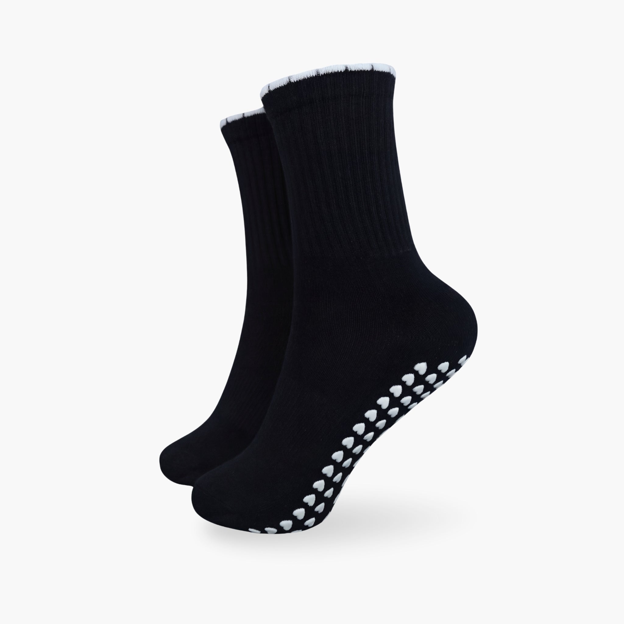 CASALEO Grip Socken in Schwarz mit Rüschen Detail in Weiß, optimal für Pilates, Yoga und Barre
