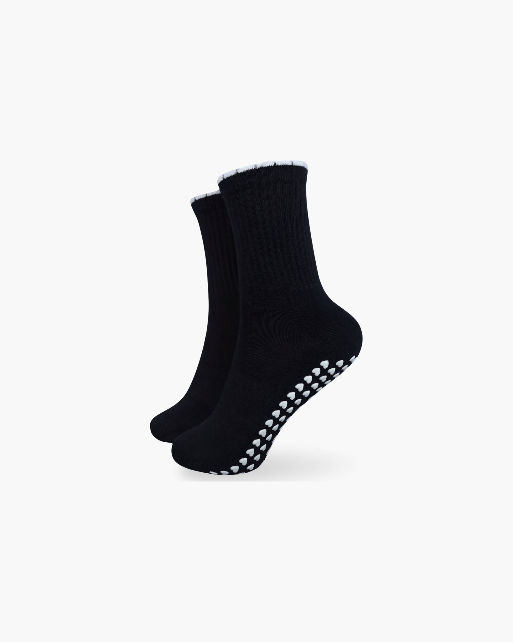 CASALEO Grip Socken in Schwarz mit Rüschen Detail in Weiß, optimal für Pilates, Yoga und Barre