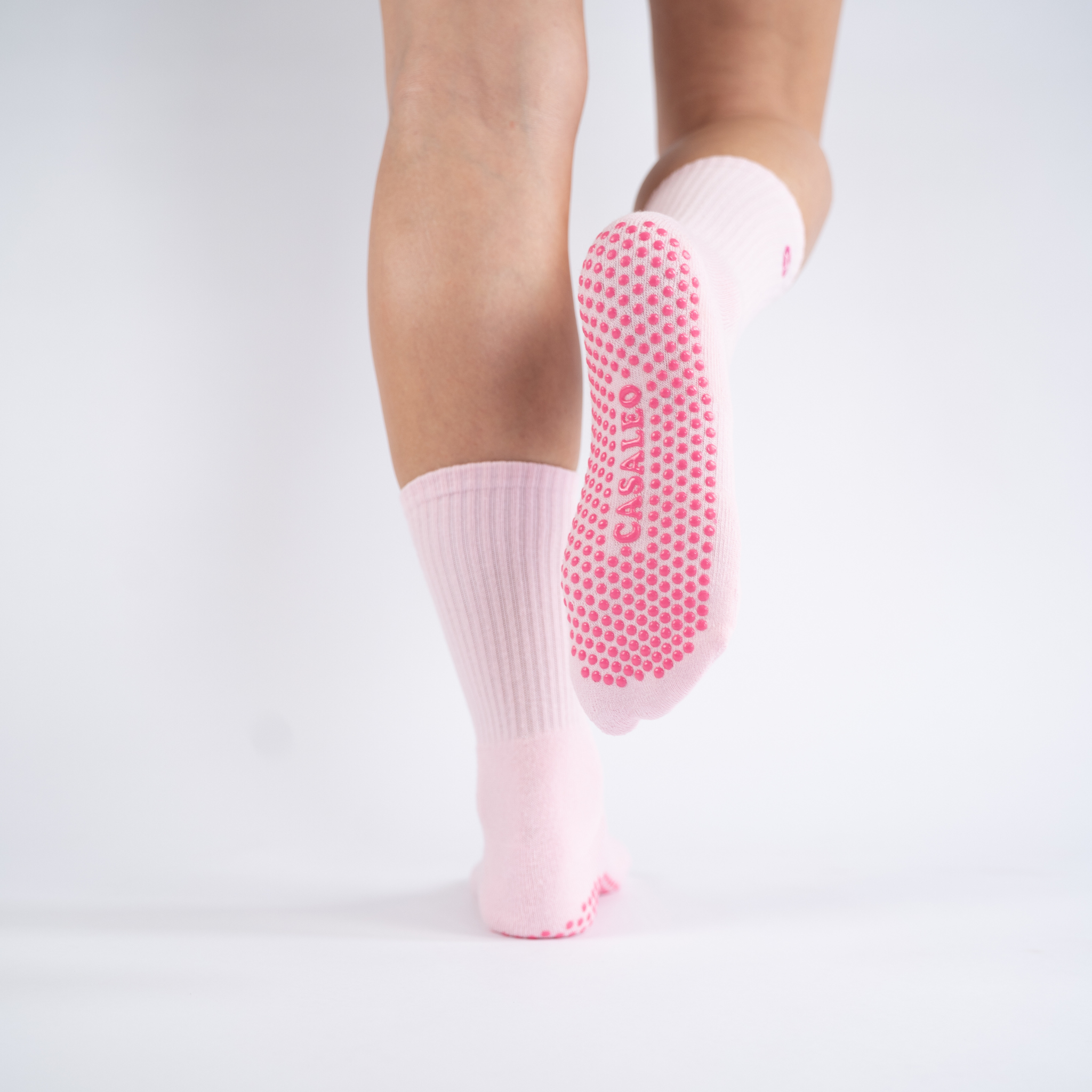 CASALEO Grip Socken in Strawberry Foam Pink von hinten