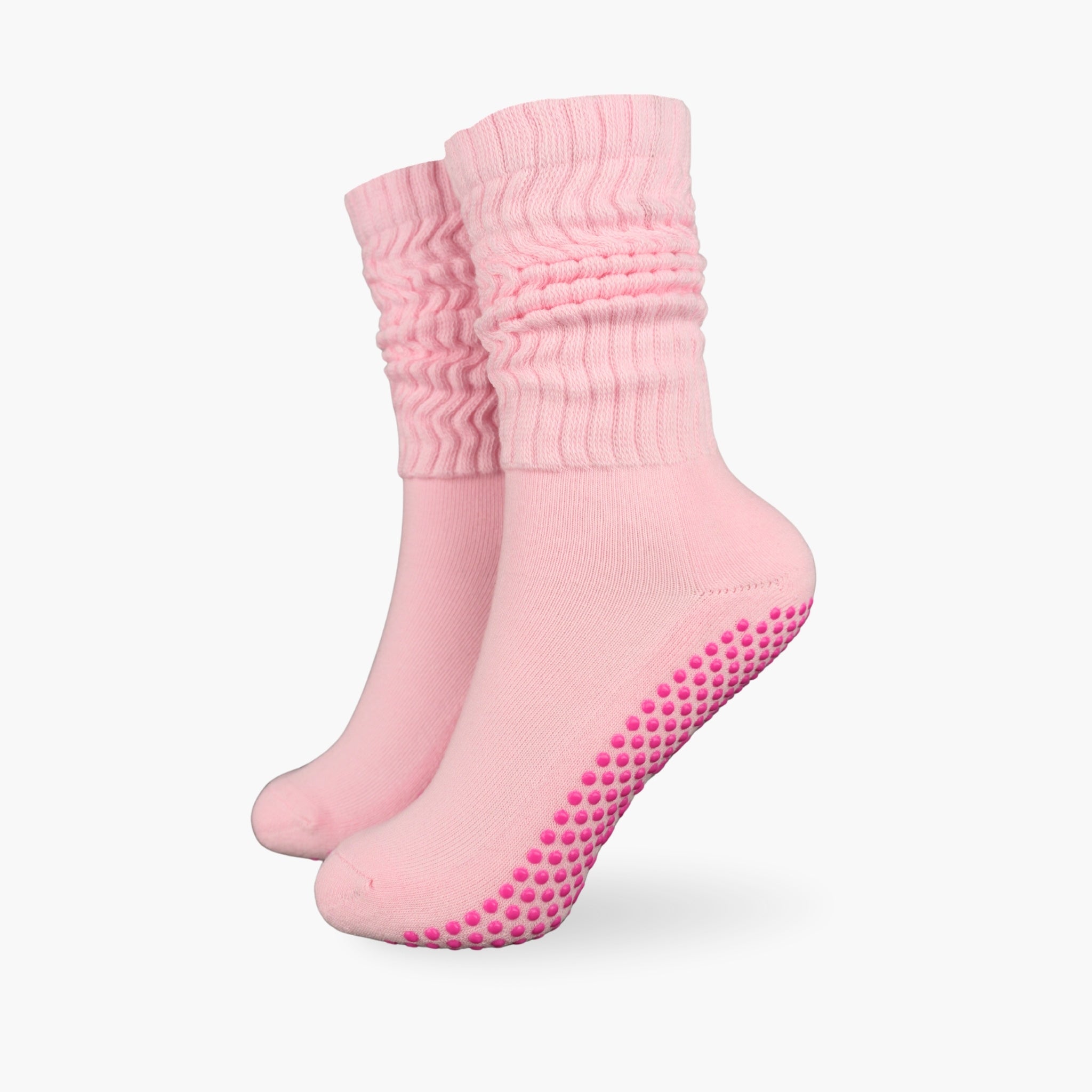 Pilates Socken von CASALEO mit rutschfester Sohle in Pink im Fotostudio