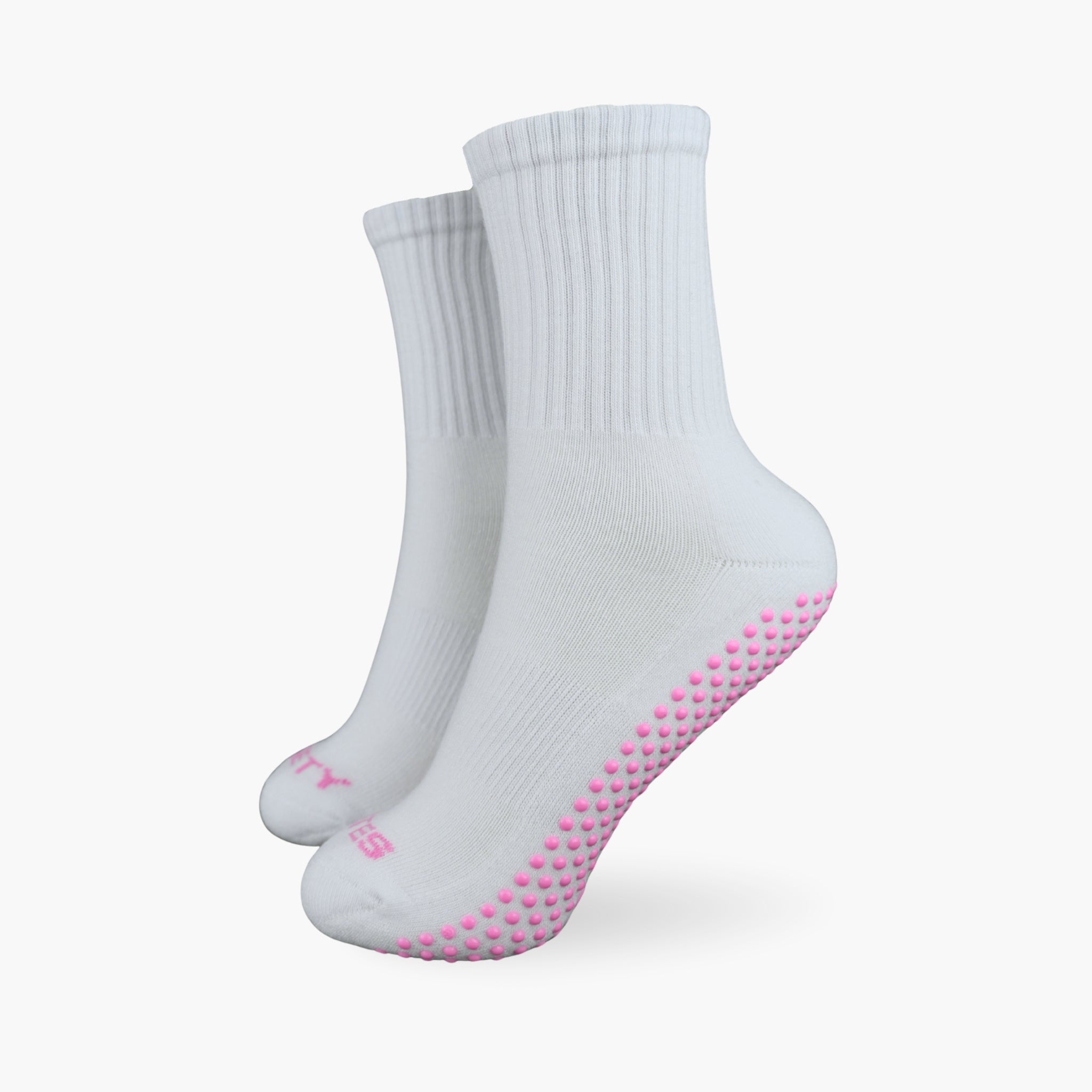CASALEO Pilates Socken in Weiß mit Pink Akzenten