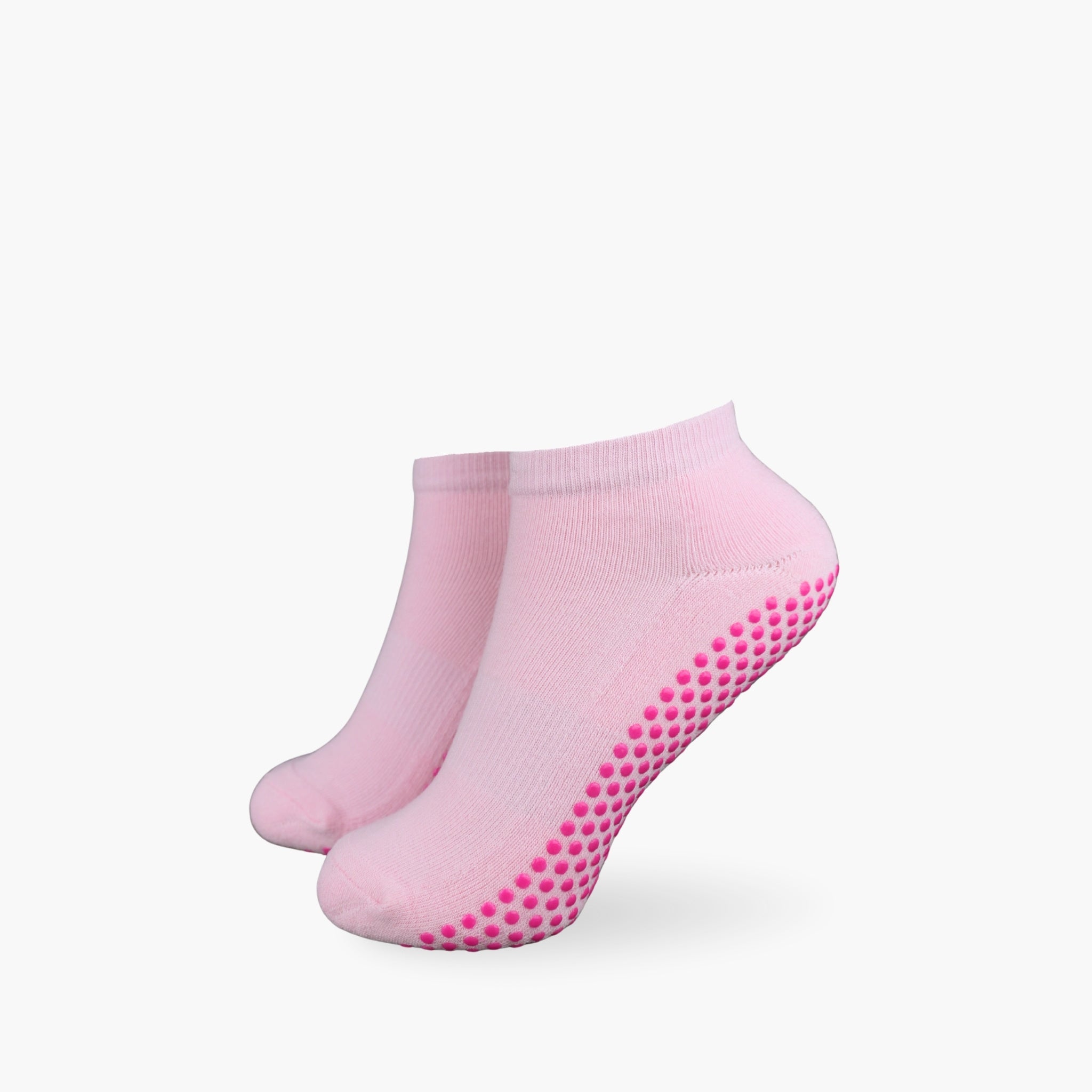 CASALEO Pilates Socken in Pink und kürzerer Länge vor weißem Hintergrund