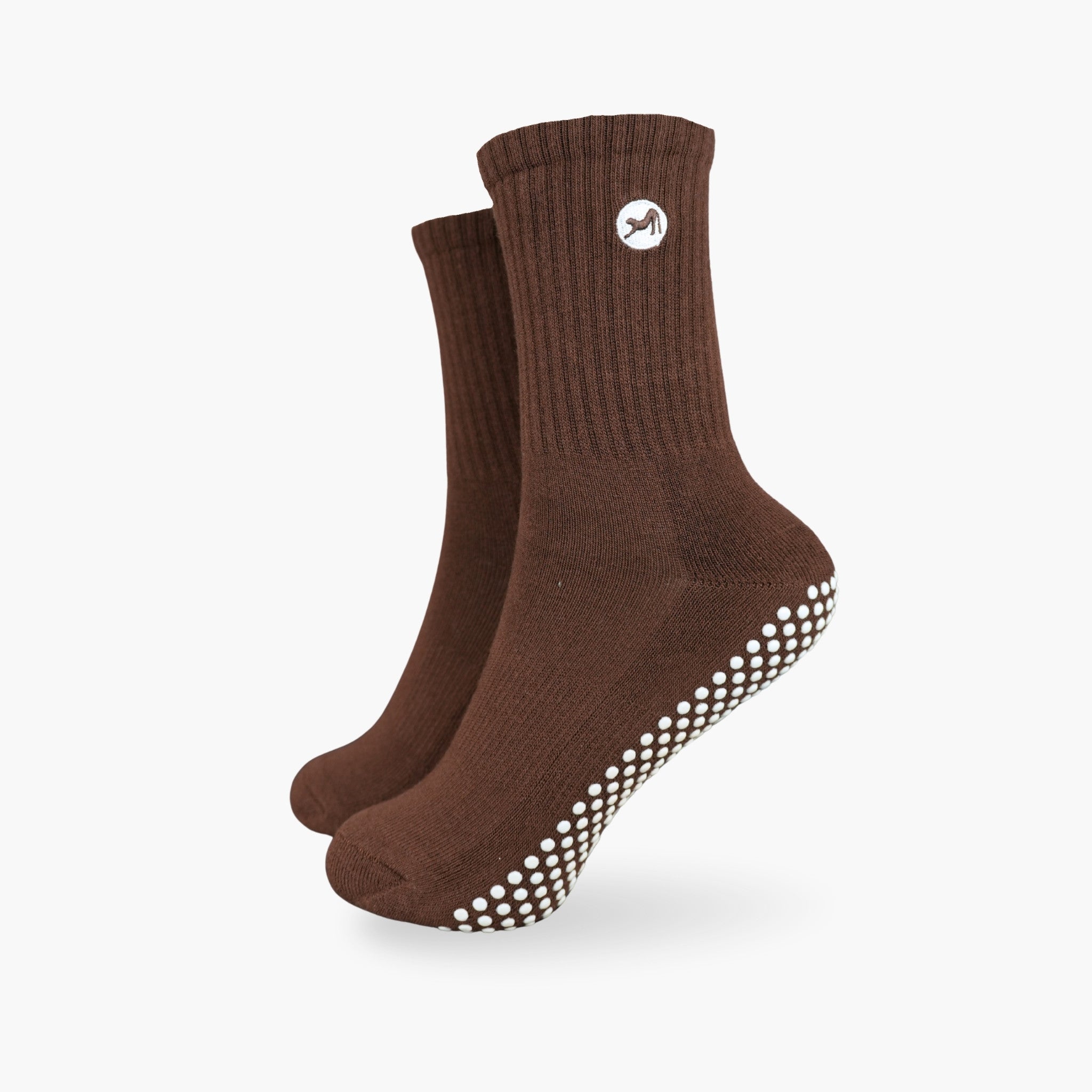 CASALEO Grip Socken in Espresso Braun, optimal für Pilates, Yoga und Barre