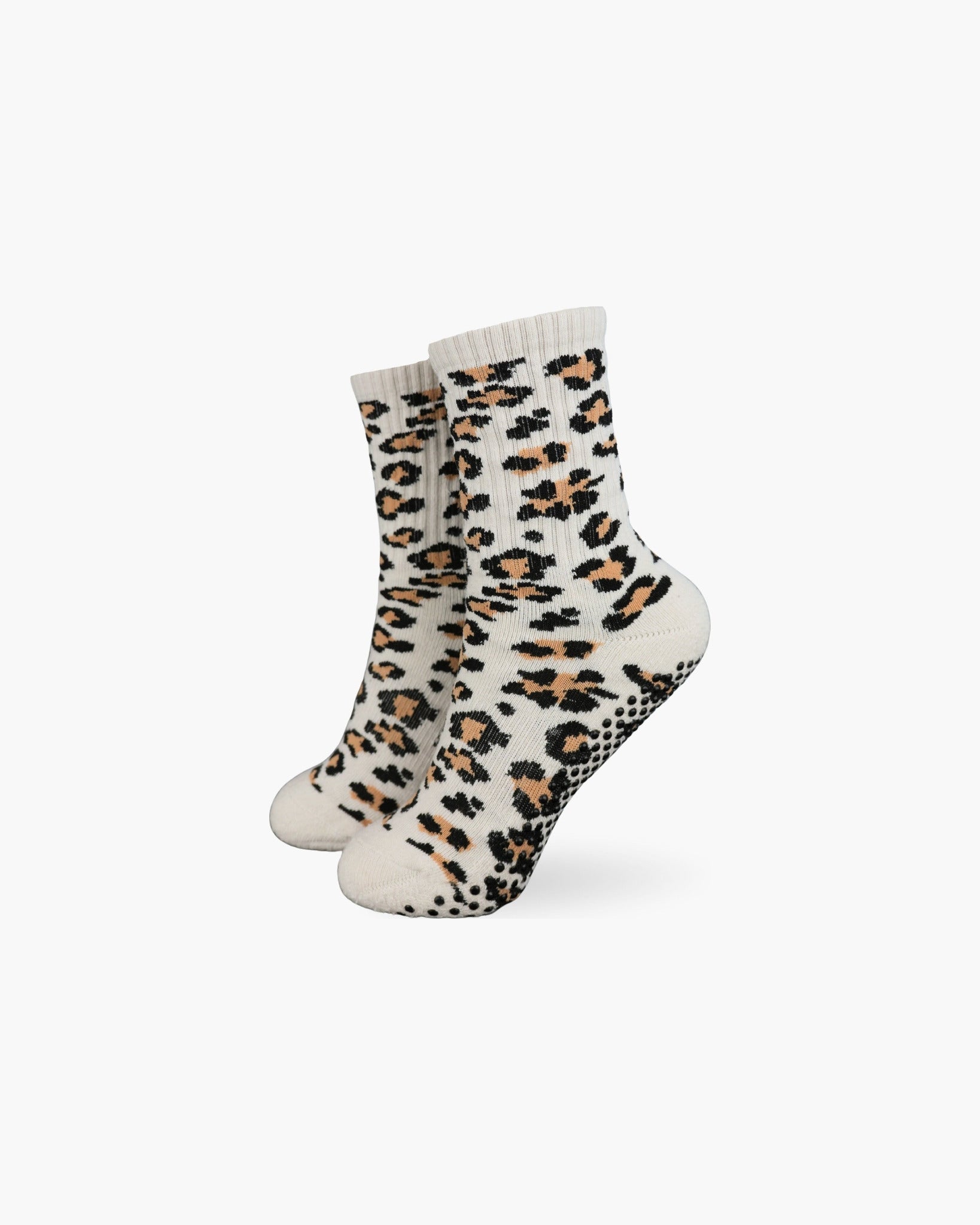 CASALEO Grip Socken mit Leoparden Muster, optimal für Pilates, Yoga und Barre