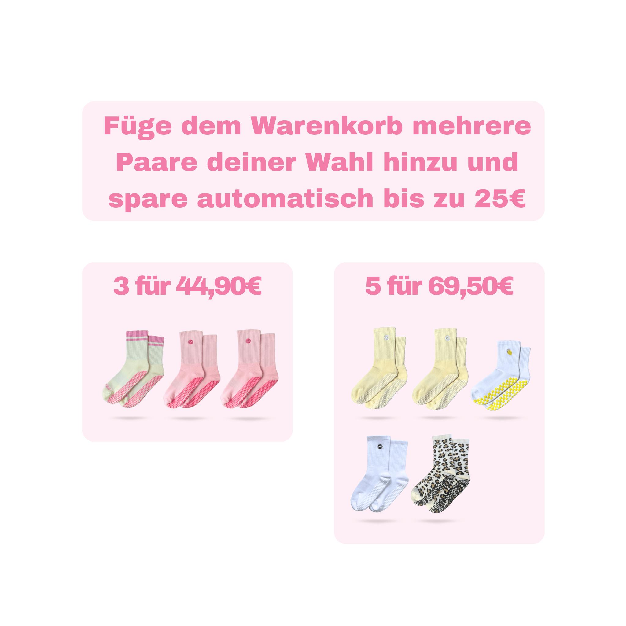 Bundle Angebot der CASALEO Grip Socken für Pilates, Yoga und Barre