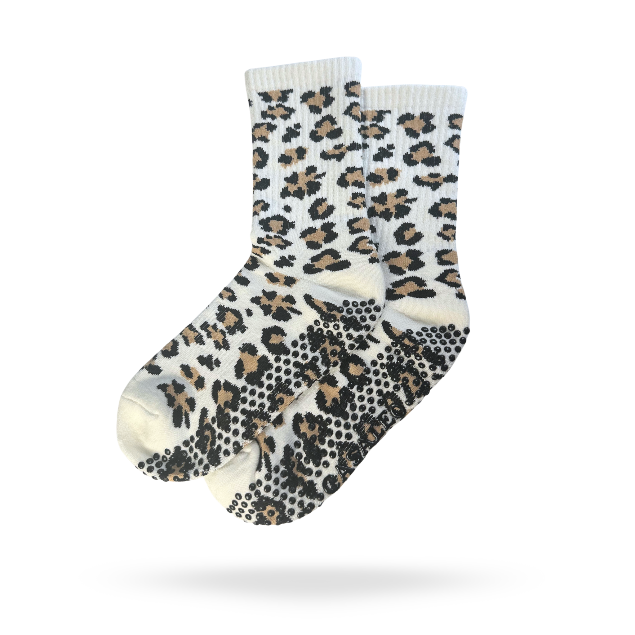 CASALEO Grip Socken mit Leoparden Muster, optimal für Pilates, Yoga und Barre