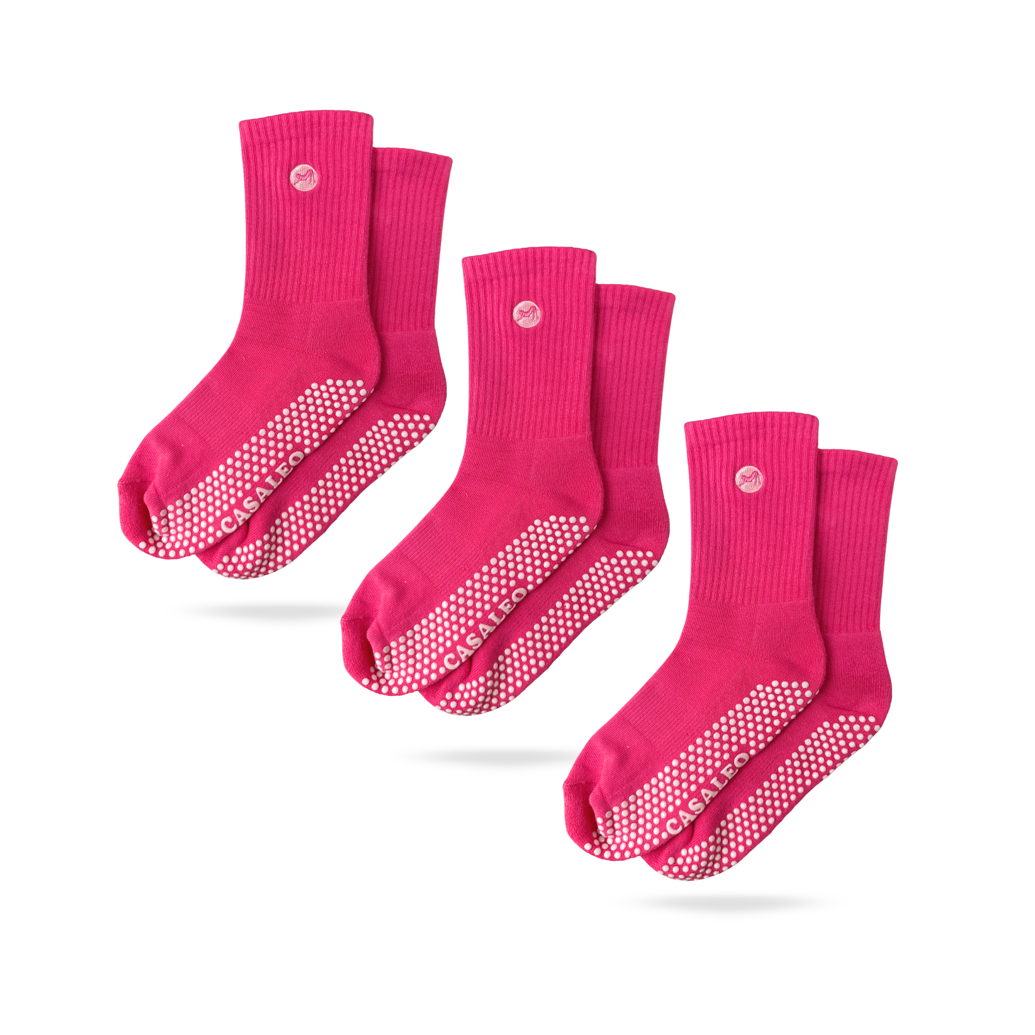 3er Bundle der CASALEO Grip Socken in Magenta