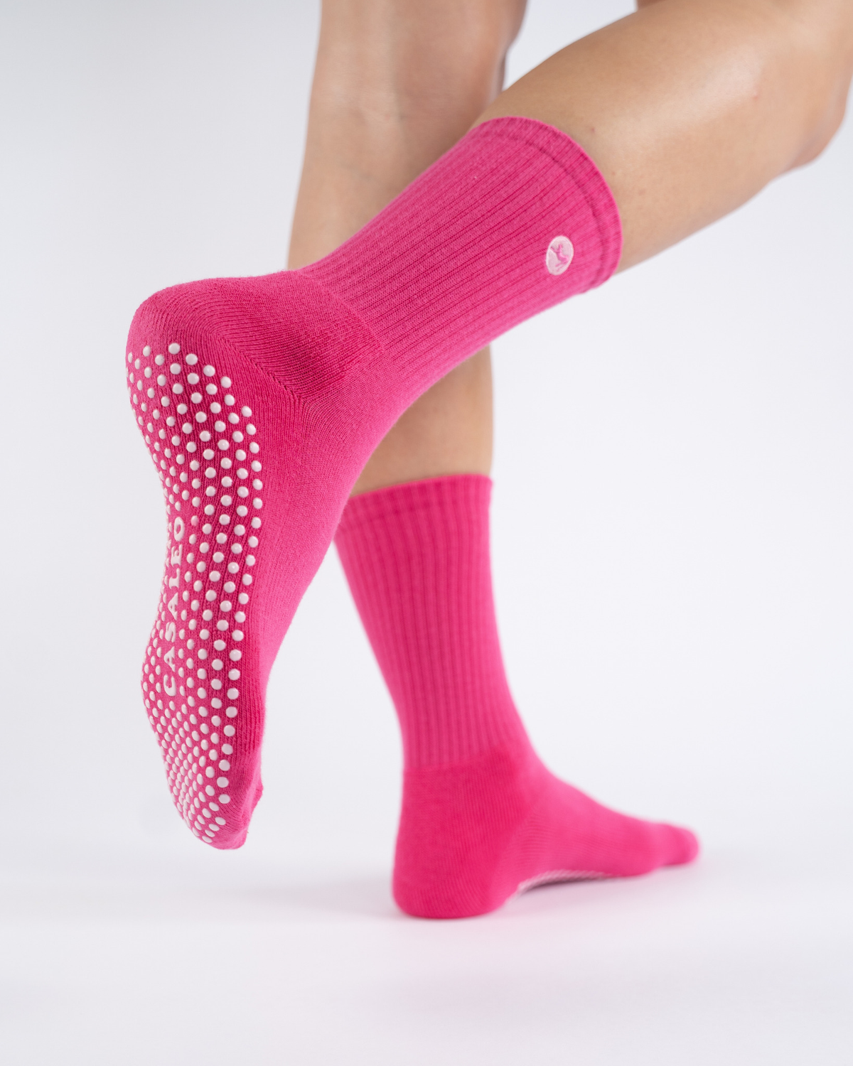 casaleo Grip Socken in Magenta von hinten