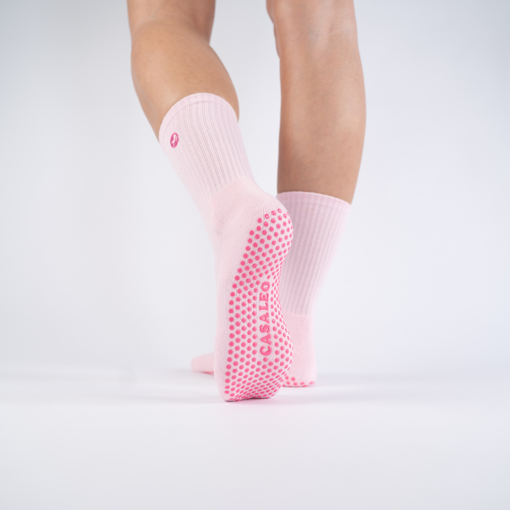 CASALEO Grip Socken in Strawberry Foam Pink von hinten