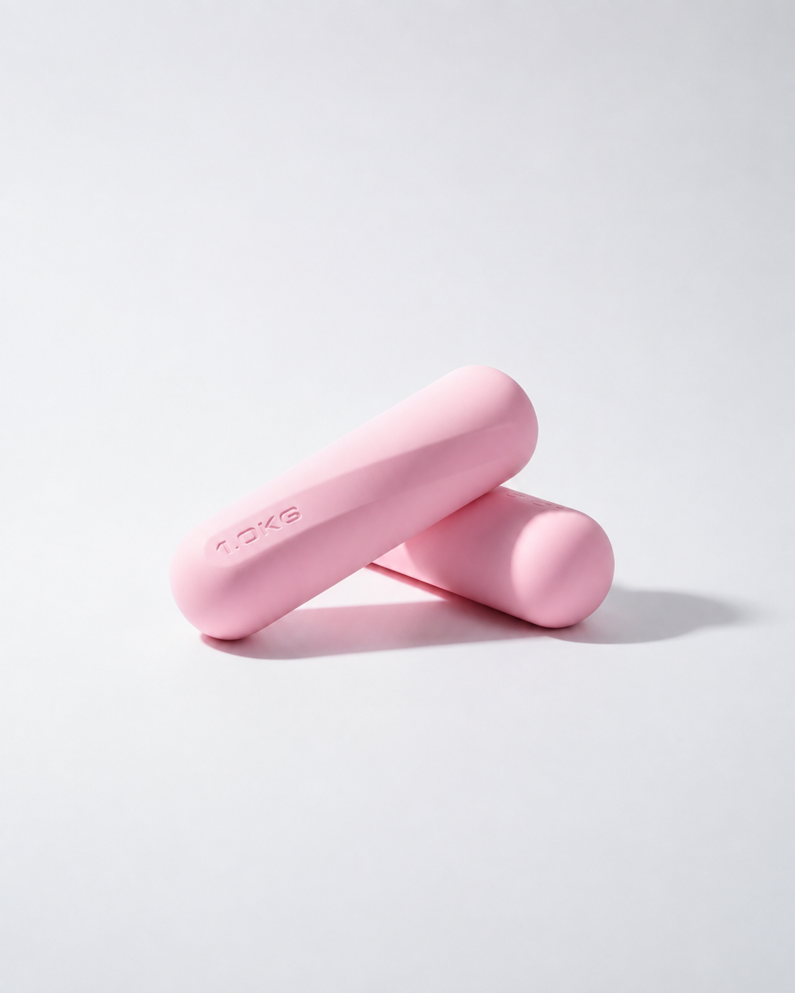 casaleo Pilates Hanteln 1 kg in Light Pink vor weißem Hintergrund #Farbe_Light Pink