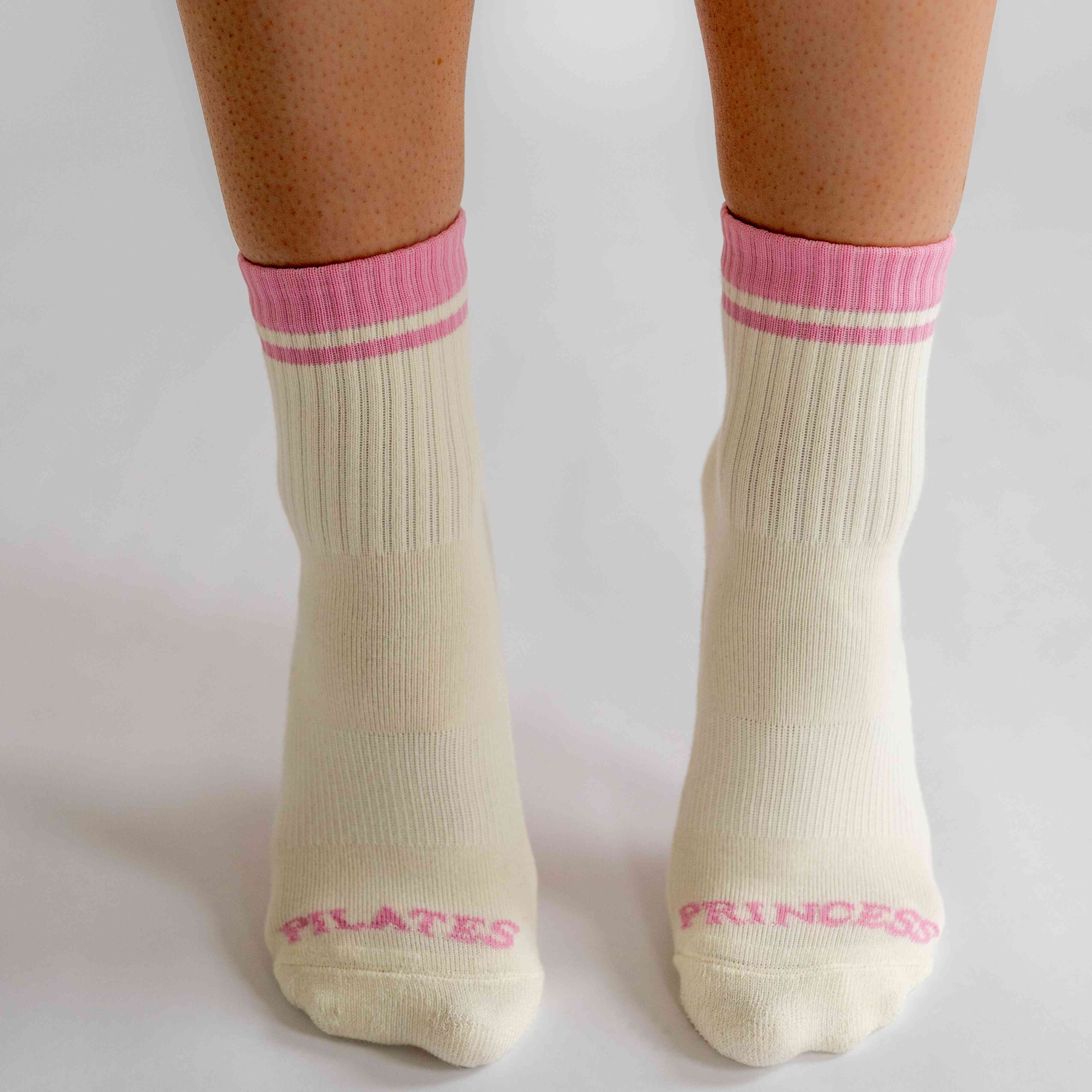 Pilates Socken in Weiß und Pink, Modell PILATES PRINCESS