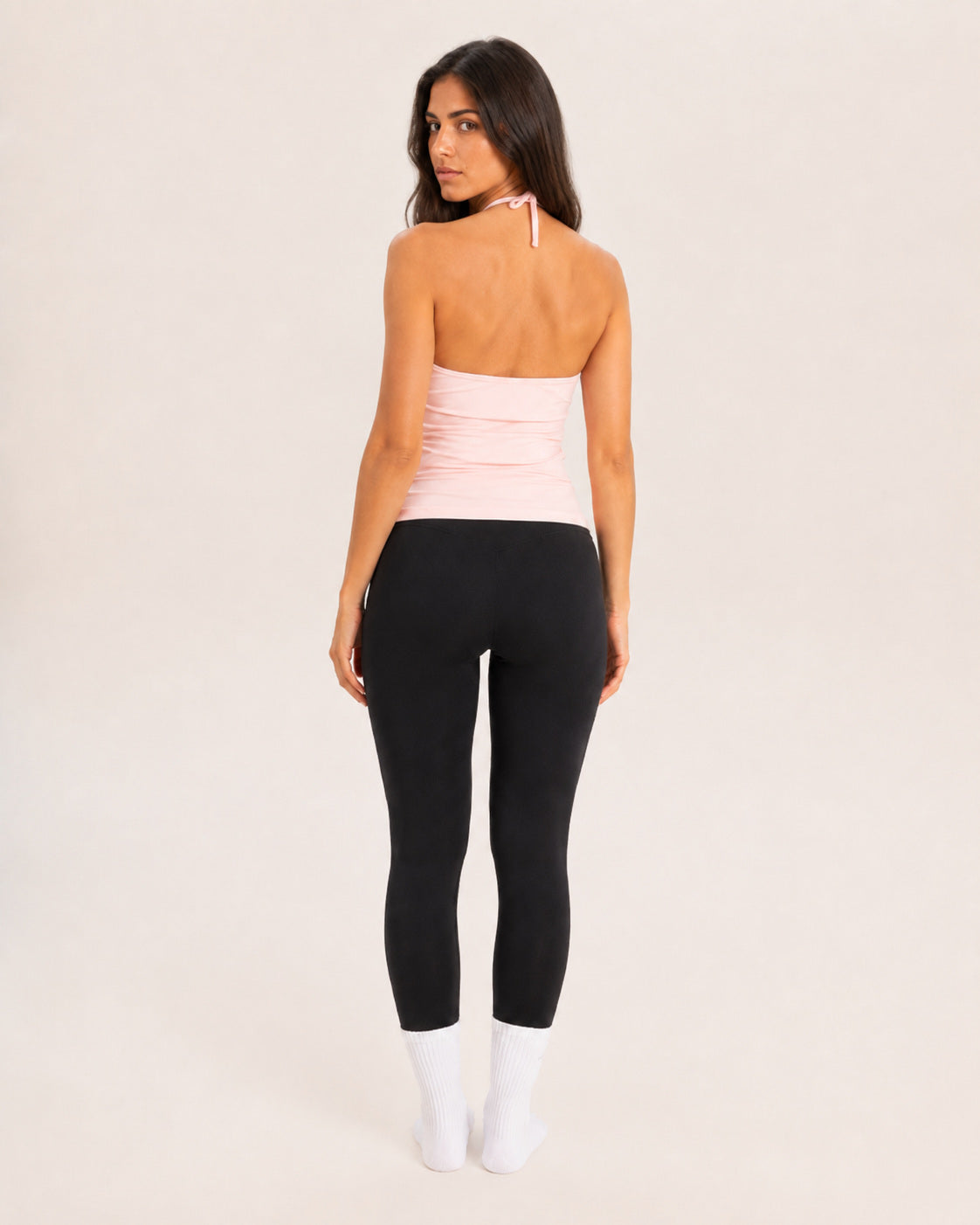 hold neckholder top von CASALEO in Strawberry Foam, offener Rücken mit Nackenband #Farbe_Strawberry Foam